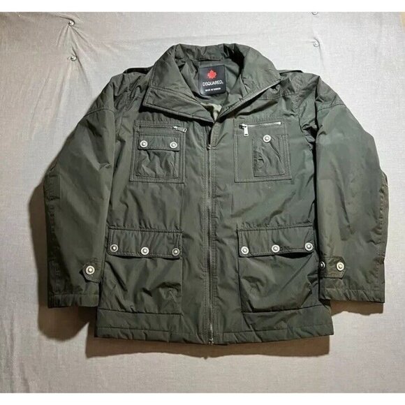 Dsquared2 Jacket Men's XL Green Pocketed Insulated Long Sleeve READ - Picture 1 of 15